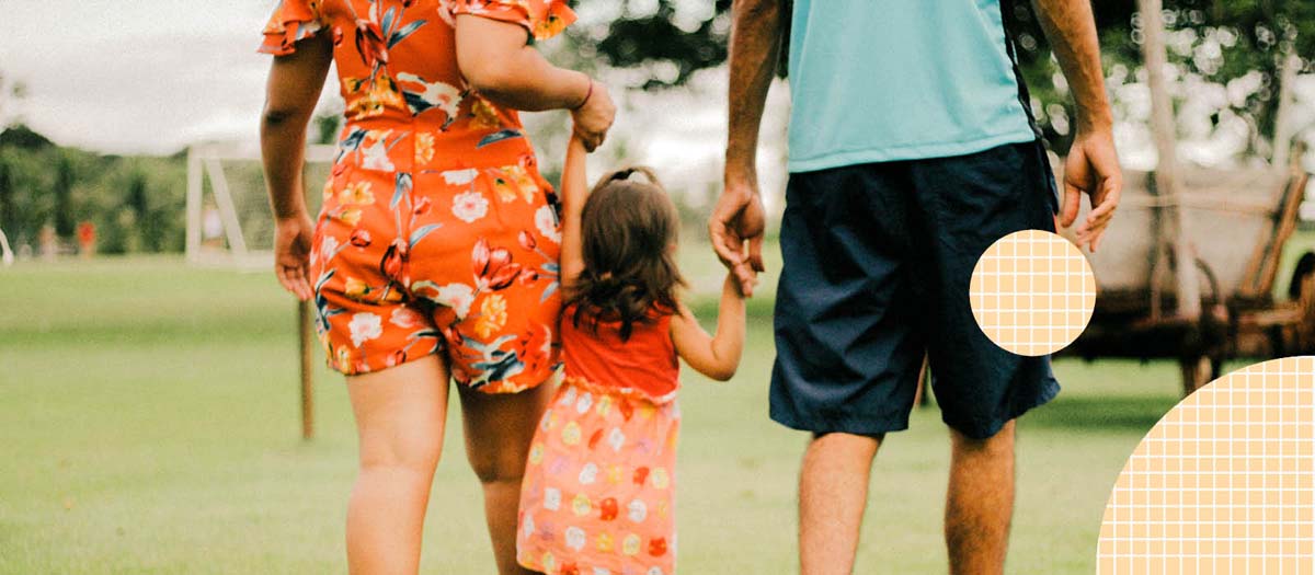 Parents with small child between them