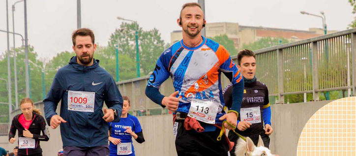 Healthy people running a marathon