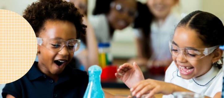 Young girls in science class