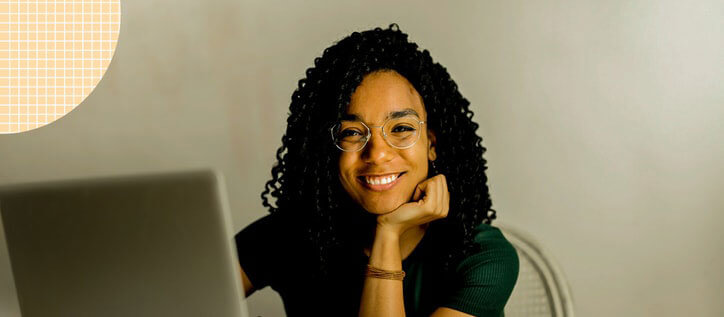 Woman smiling at camera