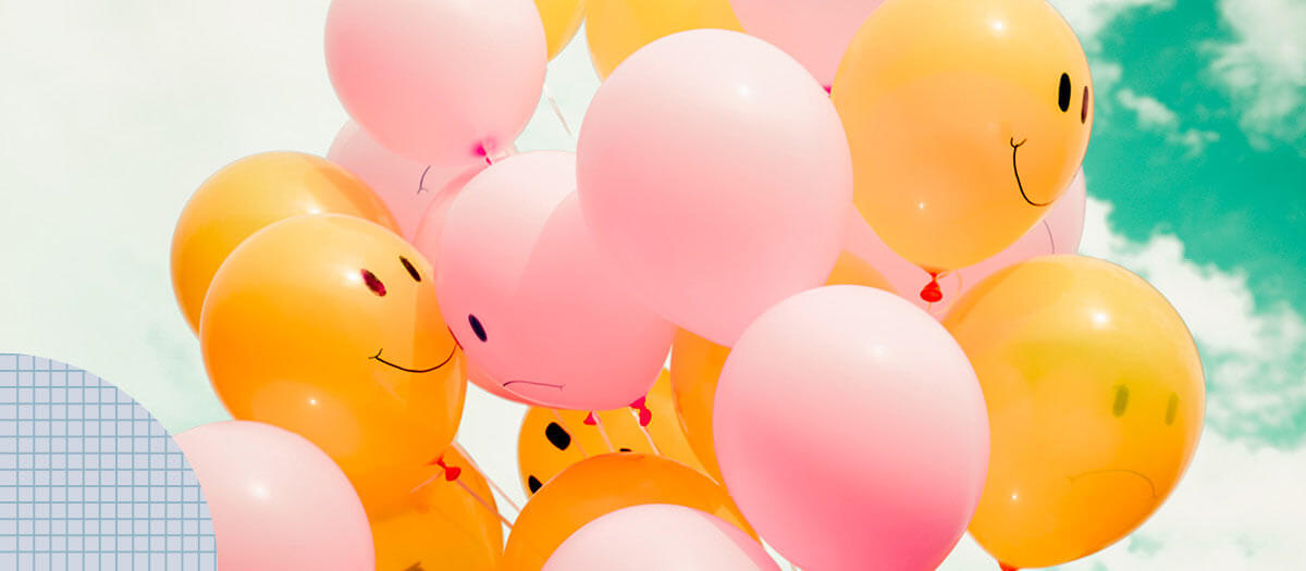 Balloons with smiles on them