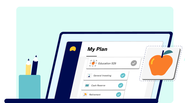 an open laptop with an overview of My Plan with Education 529 selected