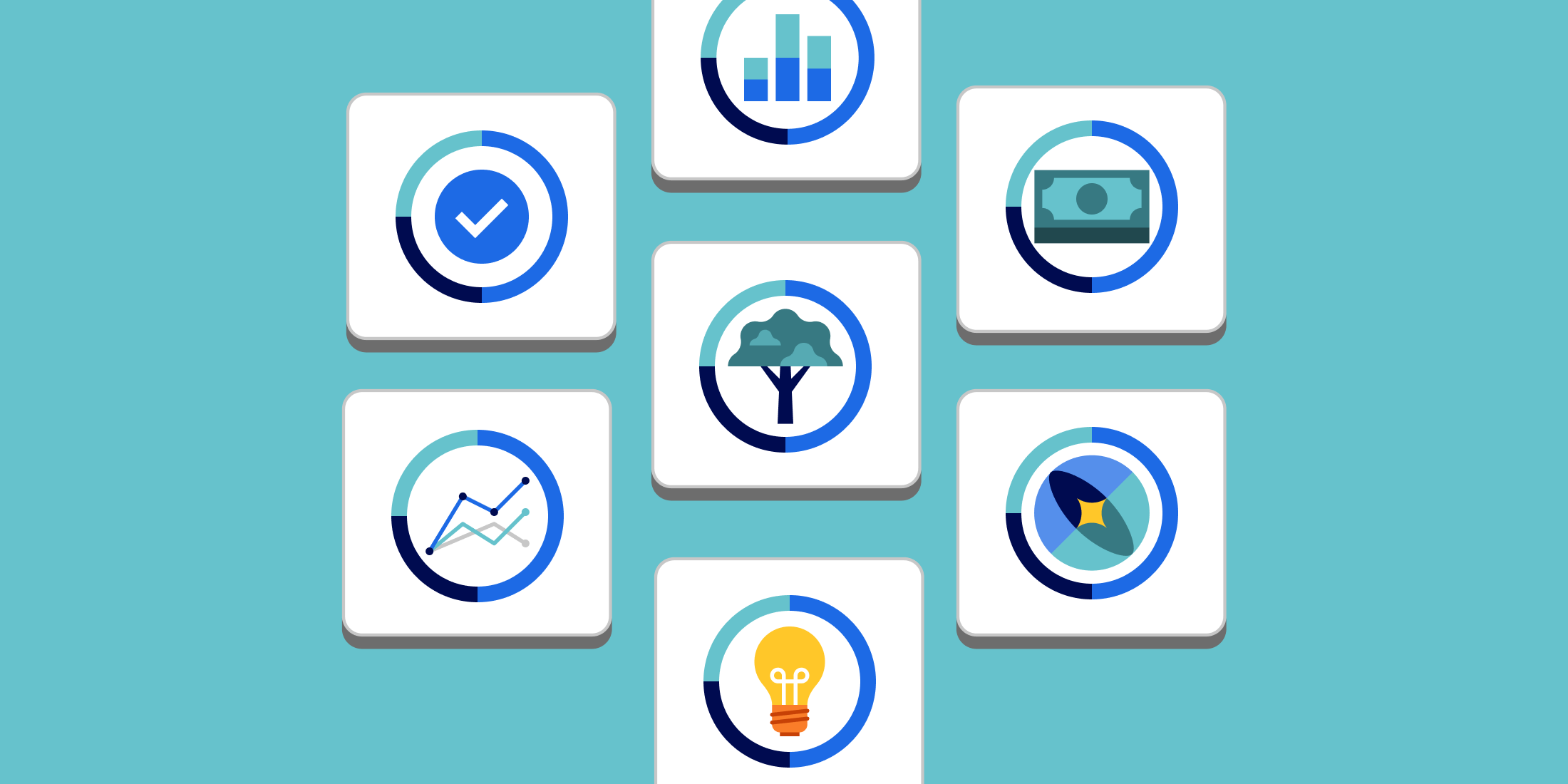 icons of various pie charts