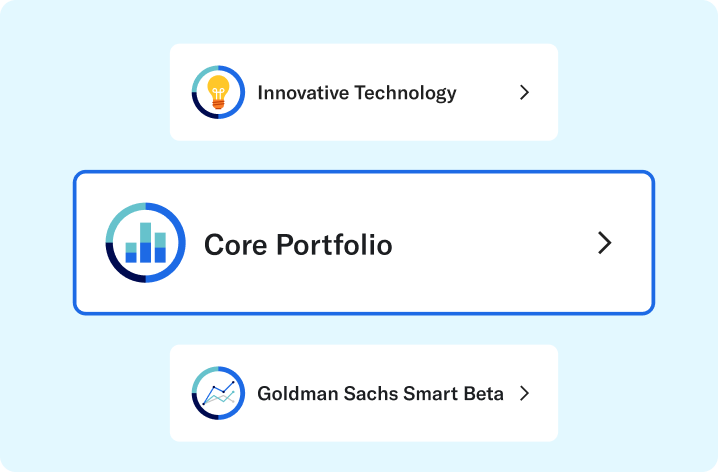 An image showing our core, innovative, and Goldman Sachs Portofolios