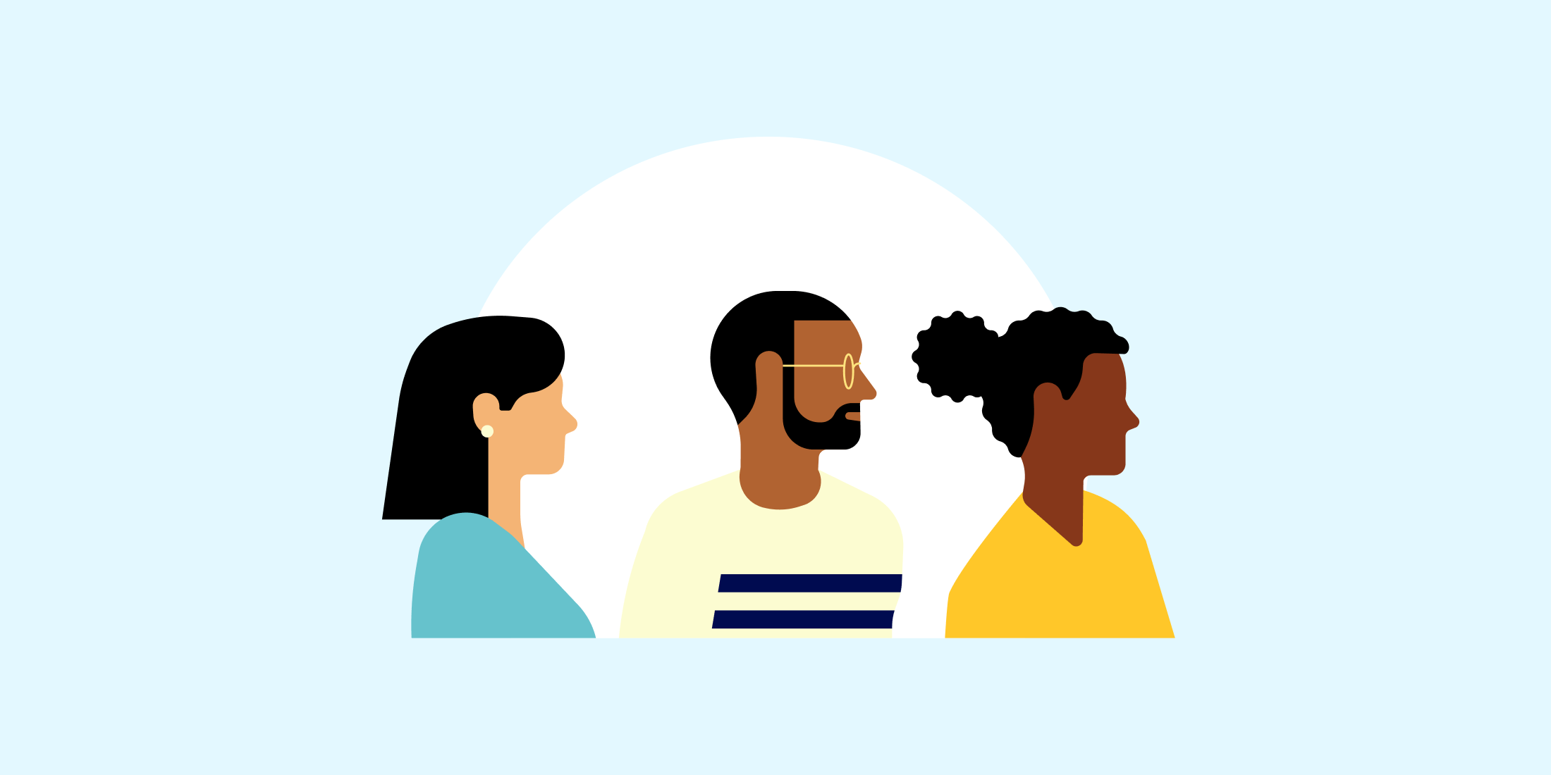 illustration of three people