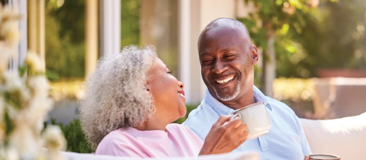 An older couple smiling because they're enrolled in a Spirit dental plan