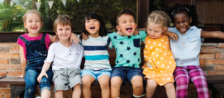 Kids smiling and laughing together