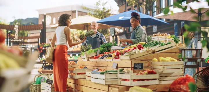 A woman at a farmers market